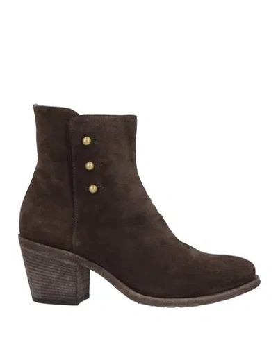 Officine Creative Italia Woman Ankle Boots Chocolate Brown Size 9 Leather