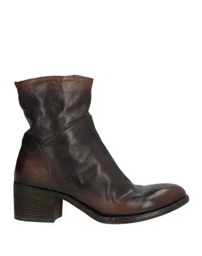 Officine Creative Italia Woman Ankle Boots Dark Brown Size 6 Leather