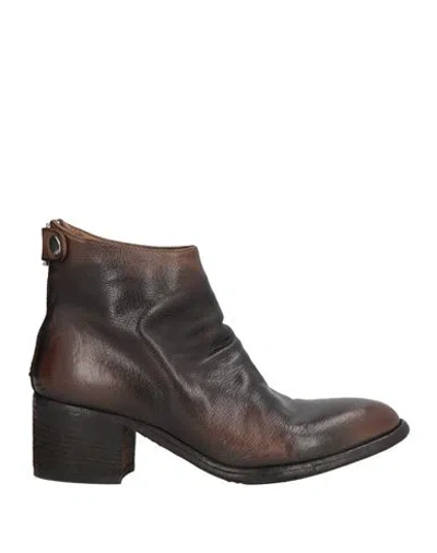 Officine Creative Italia Woman Ankle Boots Dark Brown Size 7.5 Leather