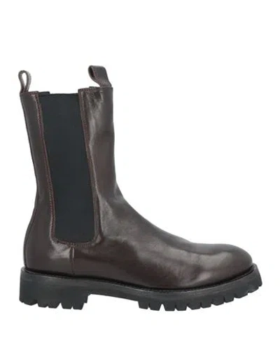 Officine Creative Italia Woman Ankle Boots Dark Brown Size 8 Soft Leather