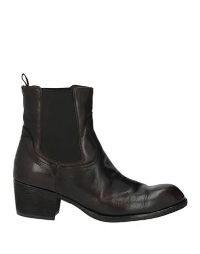 Officine Creative Italia Woman Ankle Boots Dark Brown Size 8.5 Leather In Multi