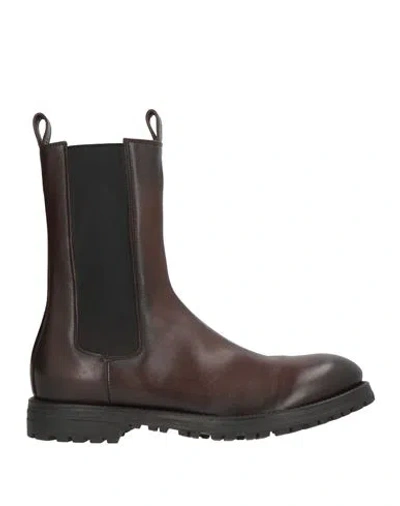 Officine Creative Italia Woman Ankle Boots Dark Brown Size 9 Leather