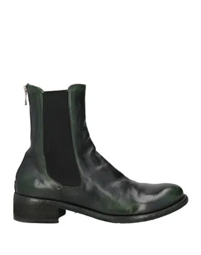 Officine Creative Italia Woman Ankle Boots Dark Green Size 7.5 Leather