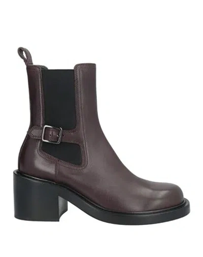 Officine Creative Italia Woman Ankle Boots Deep Purple Size 8 Leather