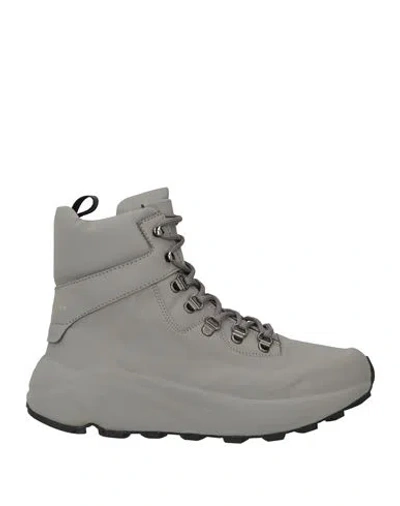 Officine Creative Italia Woman Ankle Boots Grey Size 8 Soft Leather
