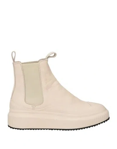 Officine Creative Italia Woman Ankle Boots Ivory Size 8 Soft Leather In White