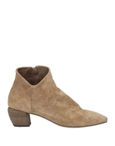 Officine Creative Italia Woman Ankle Boots Khaki Size 6 Leather In Neutral