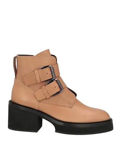 Officine Creative Italia Woman Ankle Boots Light Brown Size 10 Leather In Beige