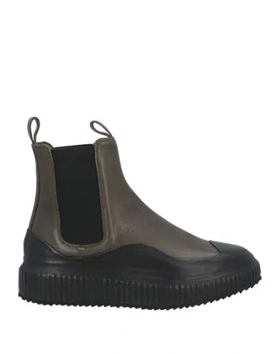 Officine Creative Italia Woman Ankle Boots Military Green Size 7 Soft Leather