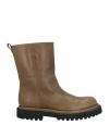 Officine Creative Italia Woman Ankle Boots Military Green Size 8 Leather