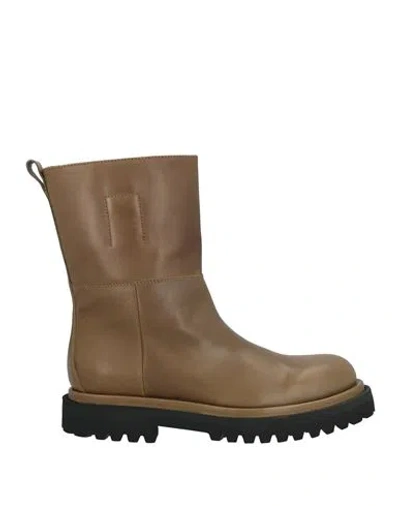 Officine Creative Italia Woman Ankle Boots Military Green Size 8 Leather
