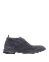 Officine Creative Italia Woman Ankle Boots Slate Blue Size 6 Leather In Blue