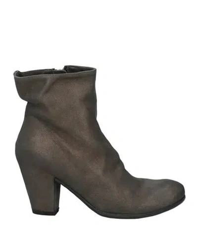 Officine Creative Italia Woman Ankle Boots Steel Grey Size 7 Leather