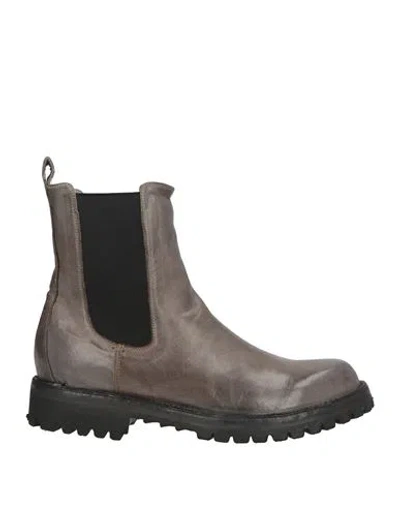 Officine Creative Italia Woman Ankle Boots Taupe Size 11 Leather In Brown