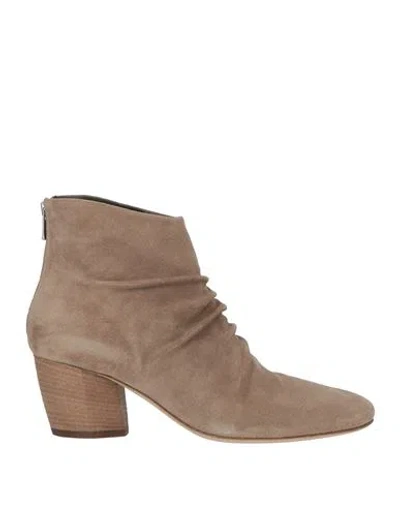 Officine Creative Italia Woman Ankle Boots Taupe Size 8.5 Leather In Neutral