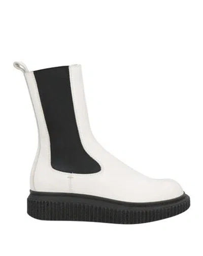 Officine Creative Italia Woman Ankle Boots White Size 8 Leather