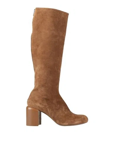 Officine Creative Italia Woman Boot Light Brown Size 7 Leather In Sand