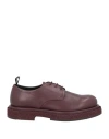 Officine Creative Italia Woman Lace-up Shoes Burgundy Size 7 Soft Leather In Red