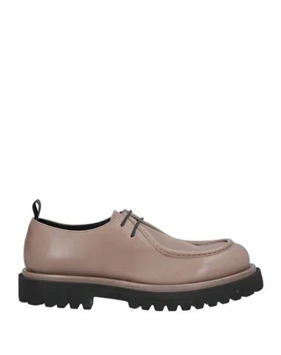 Officine Creative Italia Woman Lace-up Shoes Khaki Size 11 Leather In Beige