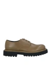 Officine Creative Italia Woman Lace-up Shoes Military Green Size 11 Soft Leather In Green
