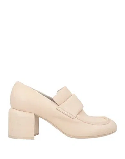 Officine Creative Italia Woman Loafers Beige Size 8 Leather In Neutral