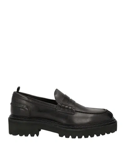 Officine Creative Italia Woman Loafers Black Size 9 Leather In Multi