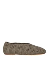 Officine Creative Italia Woman Loafers Lead Size 8 Soft Leather In Grey