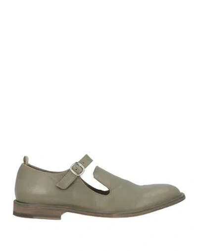 Officine Creative Italia Woman Loafers Military Green Size 10 Leather