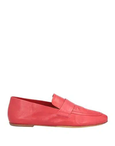 Officine Creative Italia Woman Loafers Red Size 11 Soft Leather