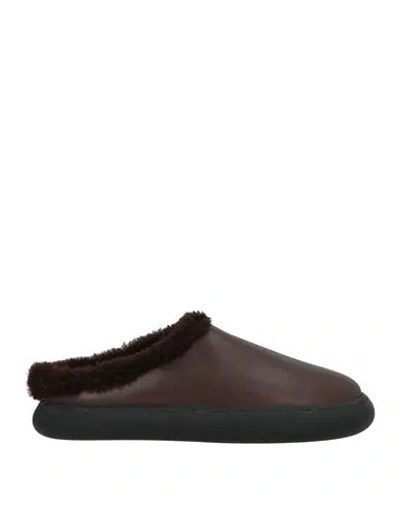 Officine Creative Italia Woman Mules & Clogs Dark Brown Size 8 Leather In Burgundy