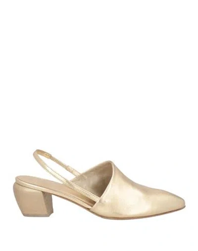 Officine Creative Italia Woman Pumps Gold Size 8 Leather
