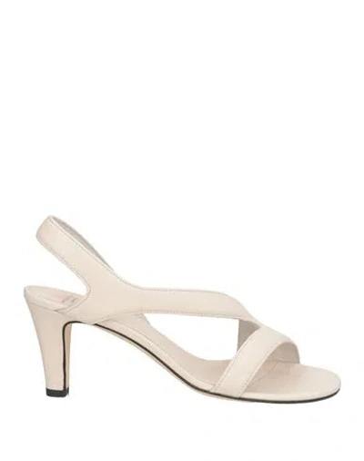 Officine Creative Italia Woman Sandals Beige Size 10 Leather In Neutral