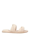 Officine Creative Italia Woman Sandals Beige Size 7.5 Soft Leather In Beige