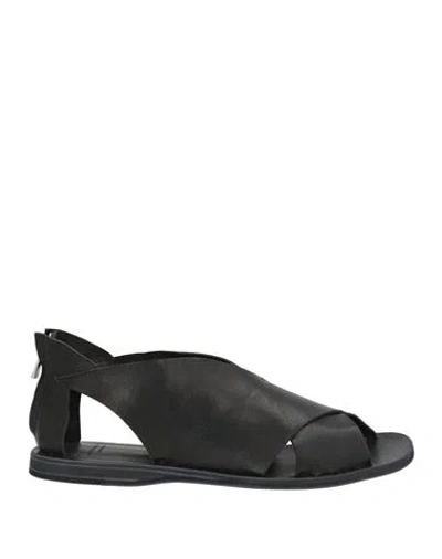Officine Creative Italia Woman Sandals Black Size 6 Leather