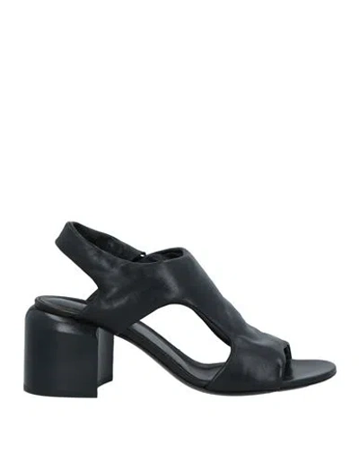 Officine Creative Italia Woman Sandals Black Size 6 Leather