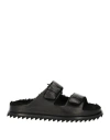 Officine Creative Italia Woman Sandals Black Size 6 Leather