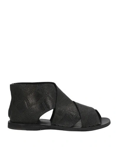 Officine Creative Italia Woman Sandals Black Size 6.5 Leather