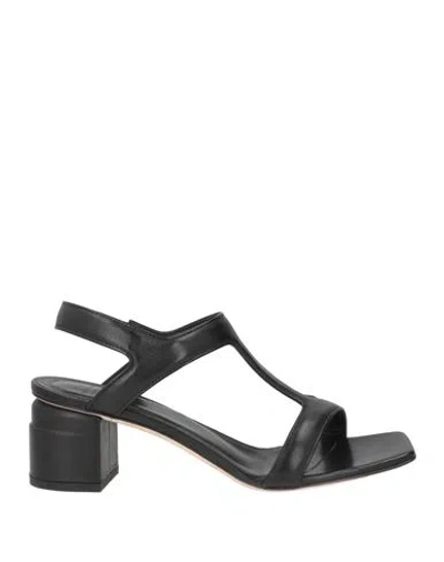 Officine Creative Italia Woman Sandals Black Size 7 Leather