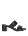 Officine Creative Italia Woman Sandals Black Size 7 Leather In Black