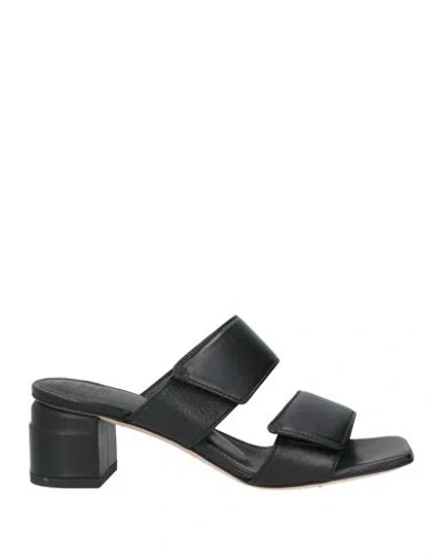 Officine Creative Italia Woman Sandals Black Size 7 Leather