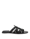 Officine Creative Italia Woman Sandals Black Size 8 Leather