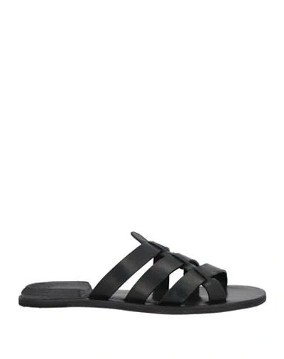 Officine Creative Italia Woman Sandals Black Size 8 Leather