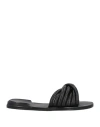 Officine Creative Italia Woman Sandals Black Size 8 Leather In Black