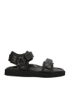Officine Creative Italia Woman Sandals Black Size 8 Leather