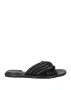 Officine Creative Italia Woman Sandals Black Size 8 Soft Leather