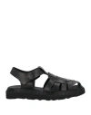 Officine Creative Italia Woman Sandals Black Size 8 Soft Leather In Black
