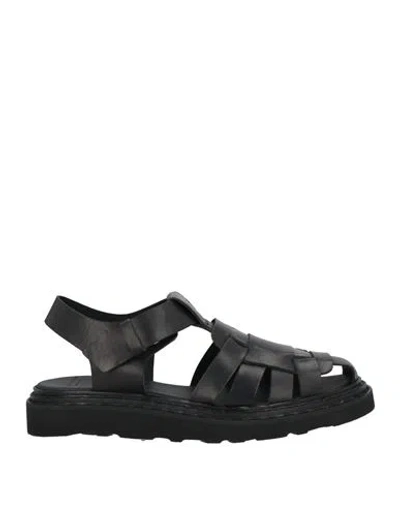 Officine Creative Italia Woman Sandals Black Size 8 Soft Leather