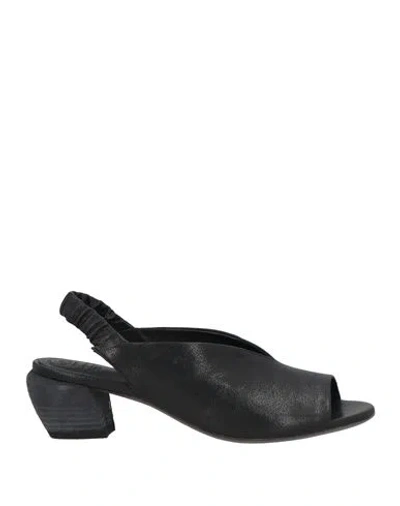 Officine Creative Italia Woman Sandals Black Size 8 Soft Leather