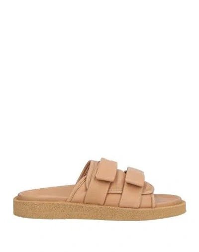 Officine Creative Italia Woman Sandals Camel Size 7.5 Leather In Brown