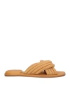 Officine Creative Italia Woman Sandals Camel Size 8 Soft Leather In Beige